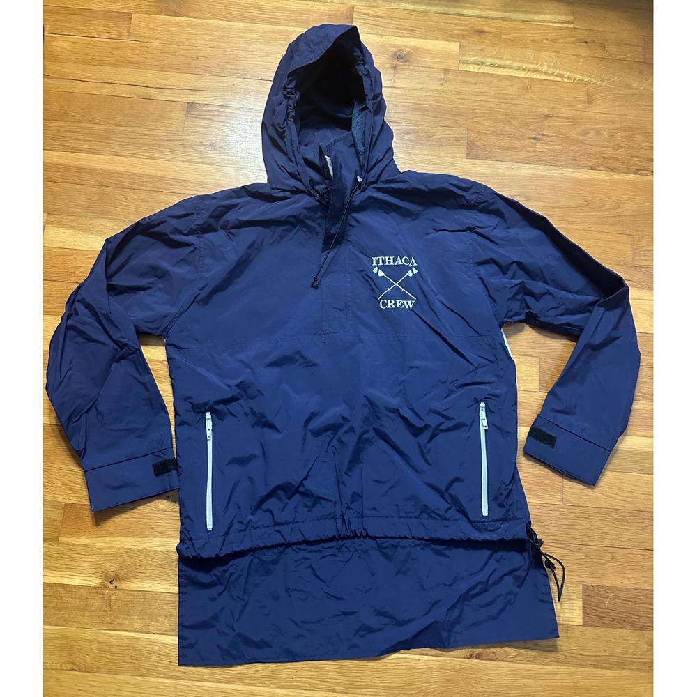 Sew Sporty Ithaca Crew Rowing Anorak Jacket Navy Blue Mens Windbreaker Pullover